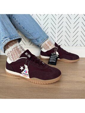 Converse Run Star Trainer Ox Women Casual Shoes 7 Suede Burgundy Sneaker A13360C